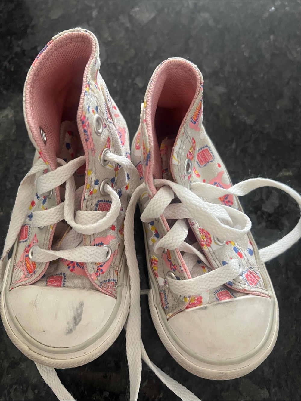Converse Kids White and Pink Patterned High-Tops